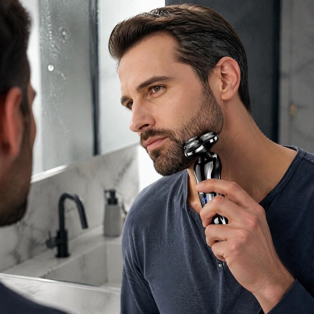 LCD Display Electric Shaver Triple Shaving Heads 4 In 1 Shaver Nose Hair Trimmer Beard Shaving