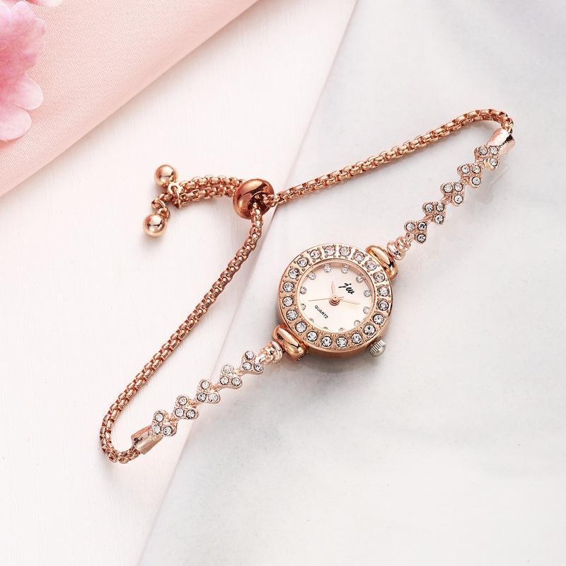 Montre-Bracelet Pleine de Diamants pour Femme Montre Bijou à Cordon Coulissant Niche Luxe Léger Montre à Quartz pour Femme