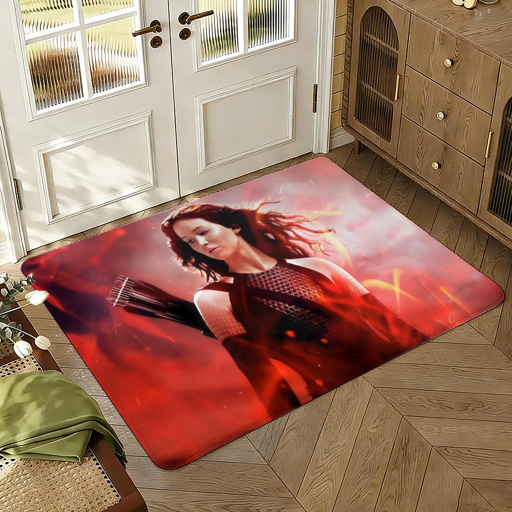 Film The H-Hunger Games Floor Mat Soft Thickened Absorbent Non-Slip Bedroom Living Room Door Mat Home Decor Flannel Rugs