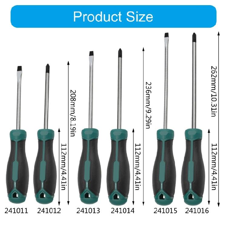 6mm Screwdriver Long Crosses Head Screwdriver Flat Screwdriver Magnetic Screwdriver With Rubber Handle for Home Repair