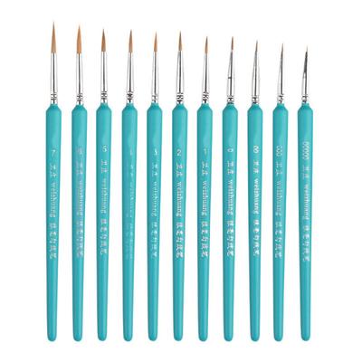 11-teiliges Miniatur-Pinsel-Set mit Hakenline-Stift, Aquarell, weiches Haar, Ölgemälde-Pinsel-Set, Kunstbedarf