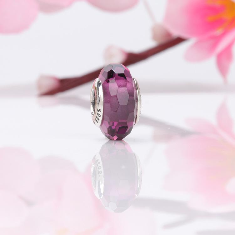 Pandora Pärlor: Europeisk & Amerikansk S925 Sterling Silver Facetterad Glas Berlockpärla