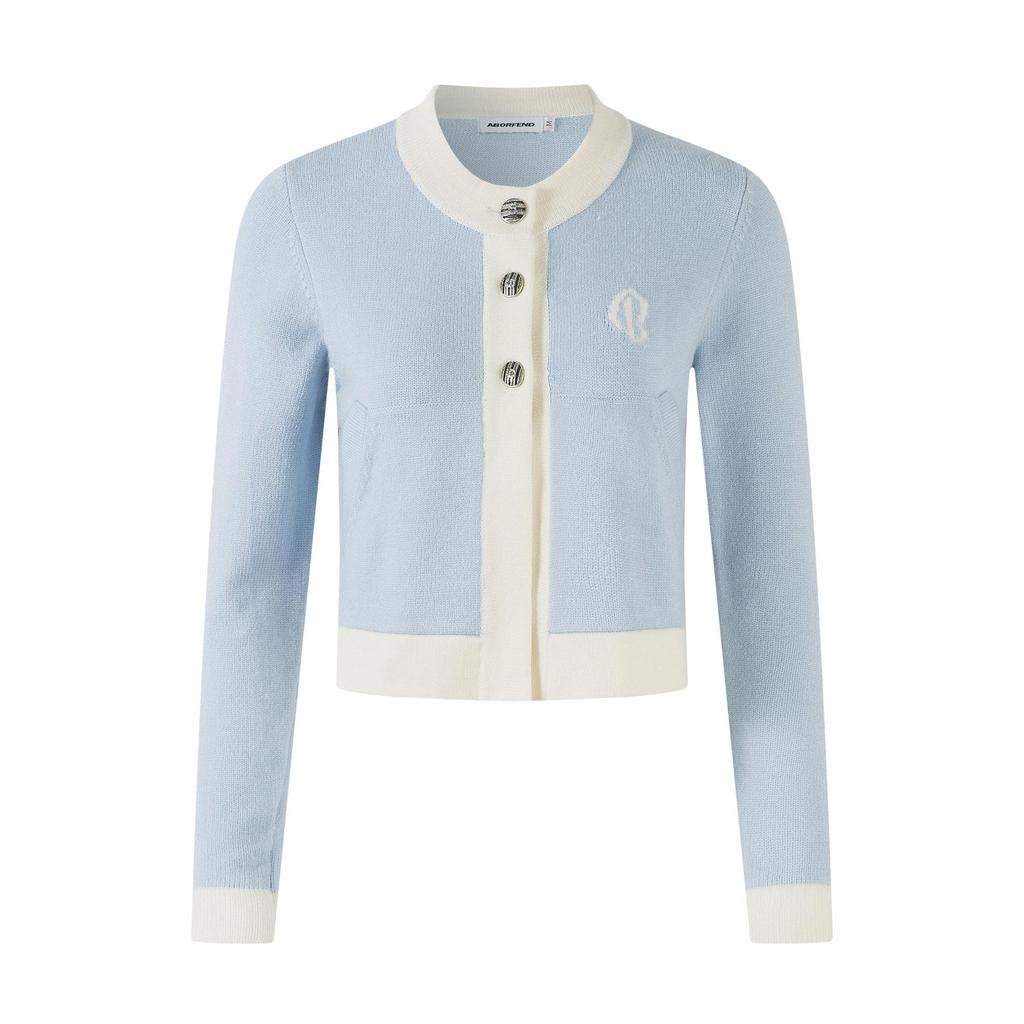 BF BORFEND Women's Color Block Patchwork Knit Cardigan - Short, Modern, Fragrance-Inspired Style