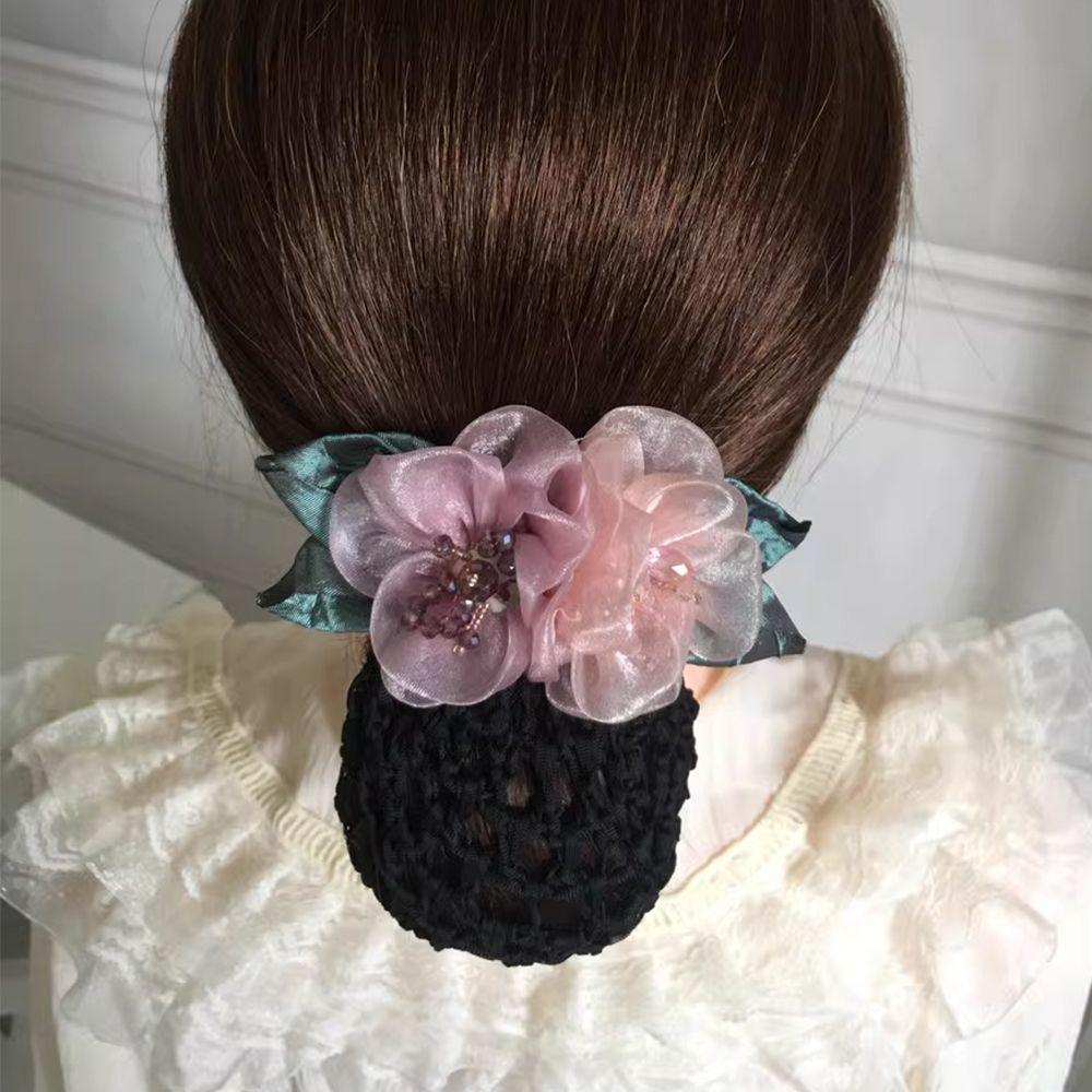

Head Mother s Day Gift Korean Style Headdress Flower Bun Net Snood Women Hairpin Hair Accessories шампанського