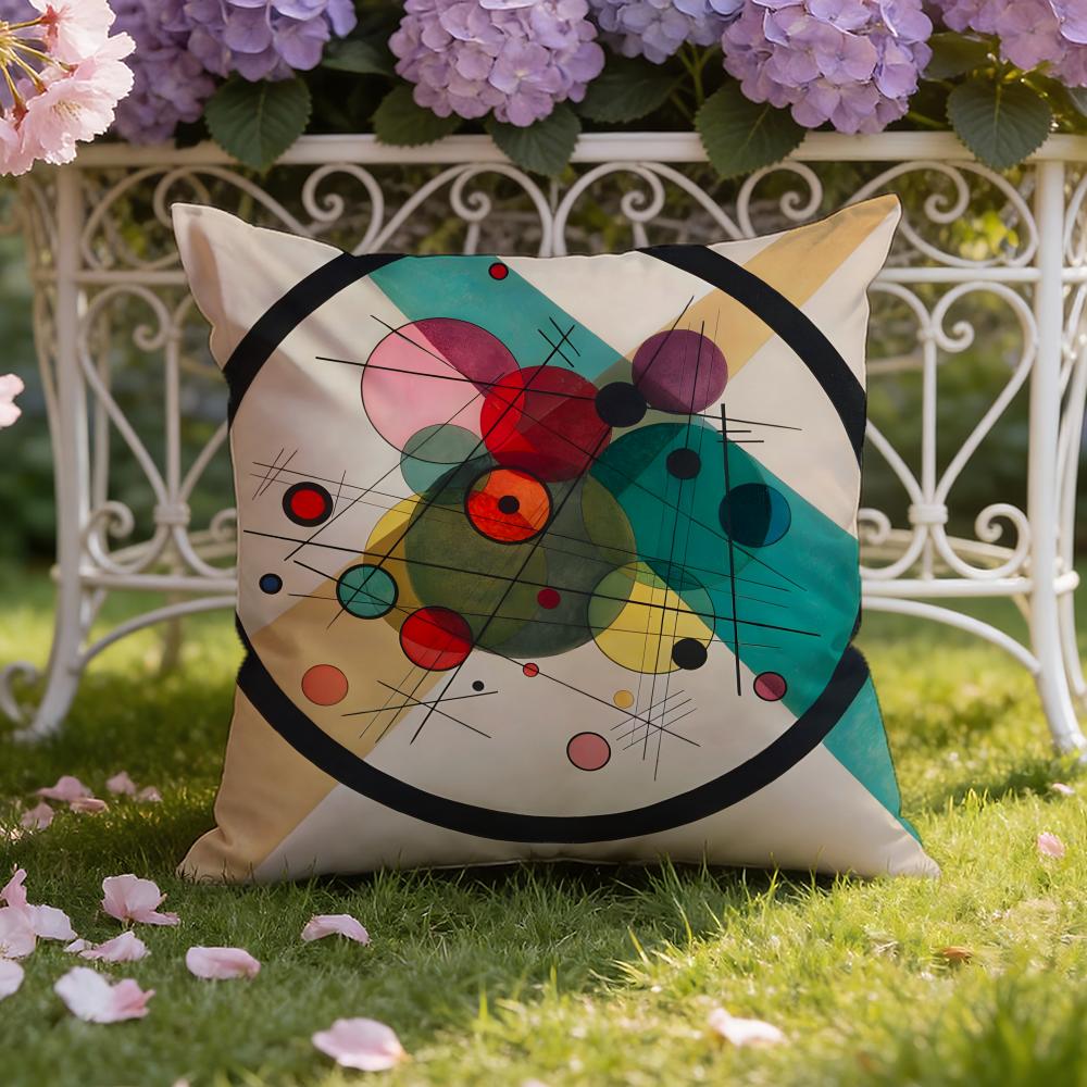 W-Wassily K-Kandinsky Art Cushion Cover Home & Car Dual-Scene Pillow Cover: Reversible for Premium Comfort