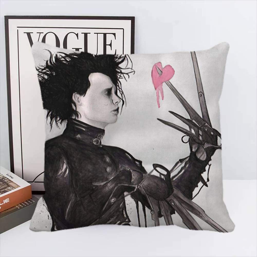 Edward Scissorhands Movie Pillow Case Square Pillow Bedroom Sofa Leisure Comfort Cushion Home Decoration