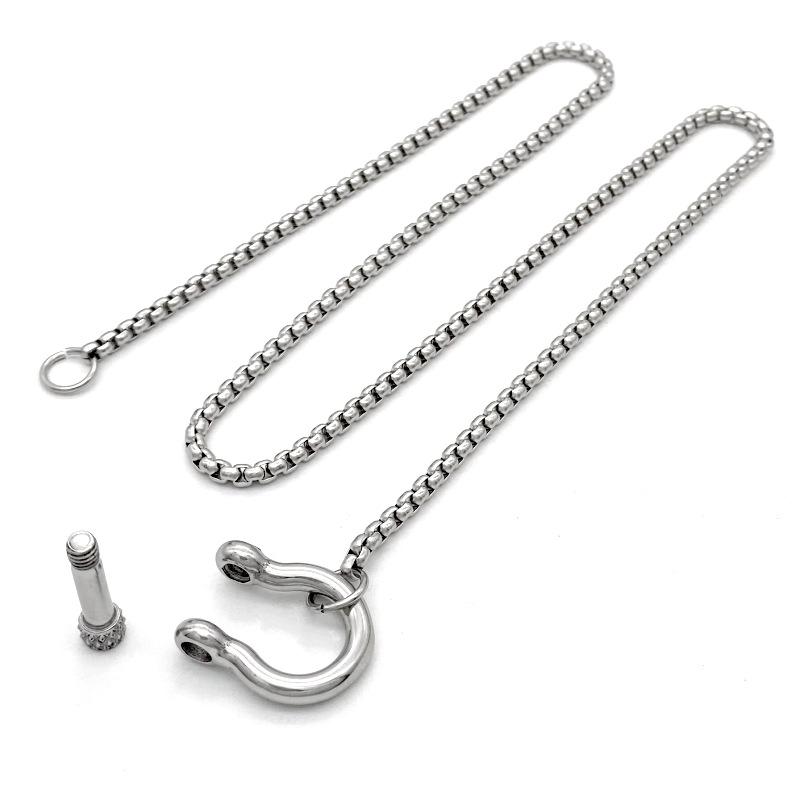 ZAKOL Personalized 18K Gold Plated Stainless Steel Rope Chain Horseshoe Necklace for Women Fashion Choker Party Zircon