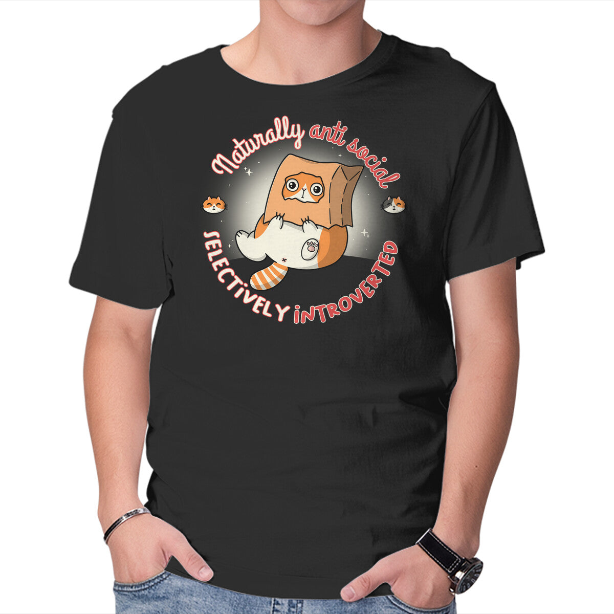 Unisex Crew Neck T-Shirt Anti Social And Introverted Graphic Short Sleeve Casual Tee XS