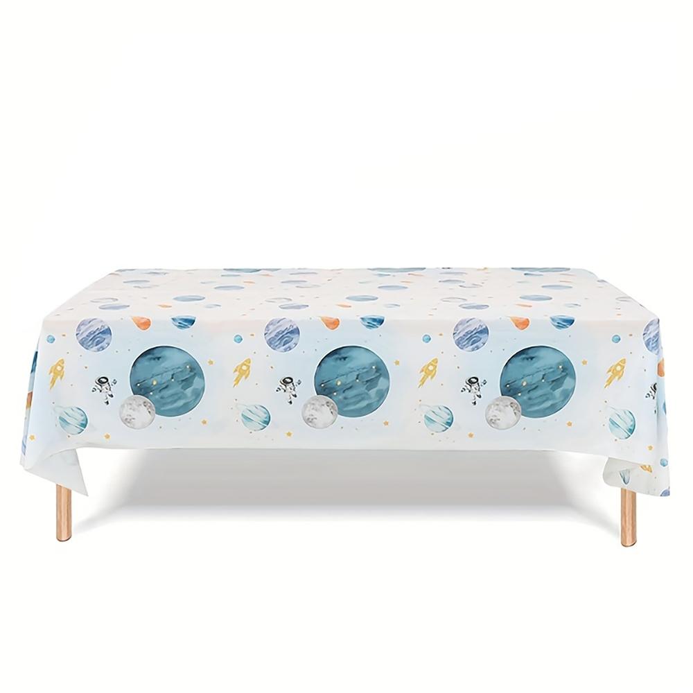 1pc Watercolor Outer Space Planet Print Tablecloth, Dining Table Cover for Kitchen Restaurant Home