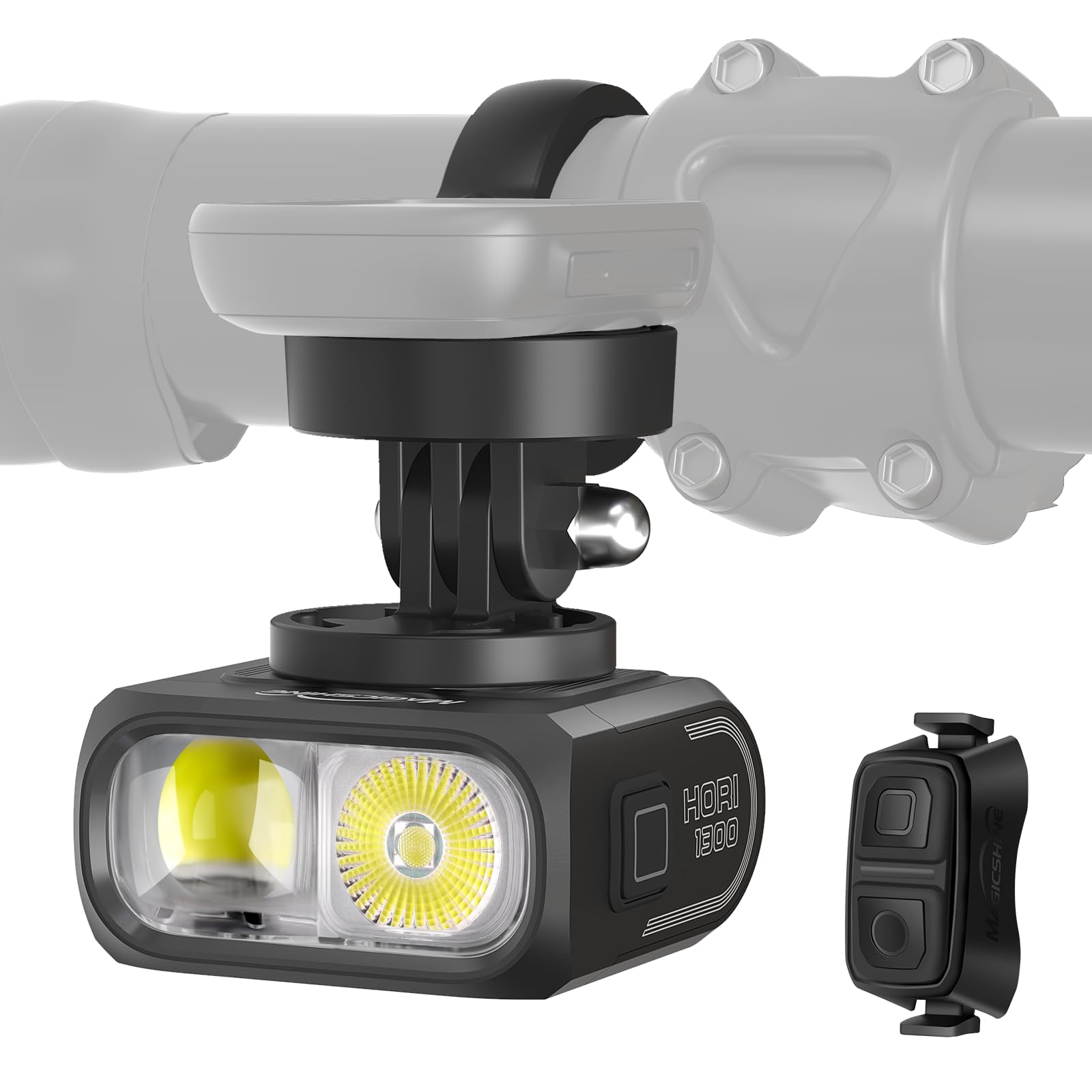 

Magicshine Hori 1300 Bicycle Road Bike Light with Light 1300 IPX6 Perfect for Nighttime and as a Perfect for Power Earthquake and Disaster Light, чорний