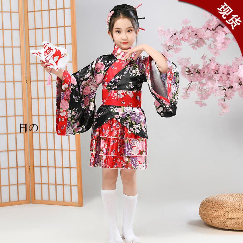 

Японское женское официальное платье Кимоно для девочек Косплей Чистой Земли Аниме Танцевальный костюм Комплект юбки Лолиты 130cm