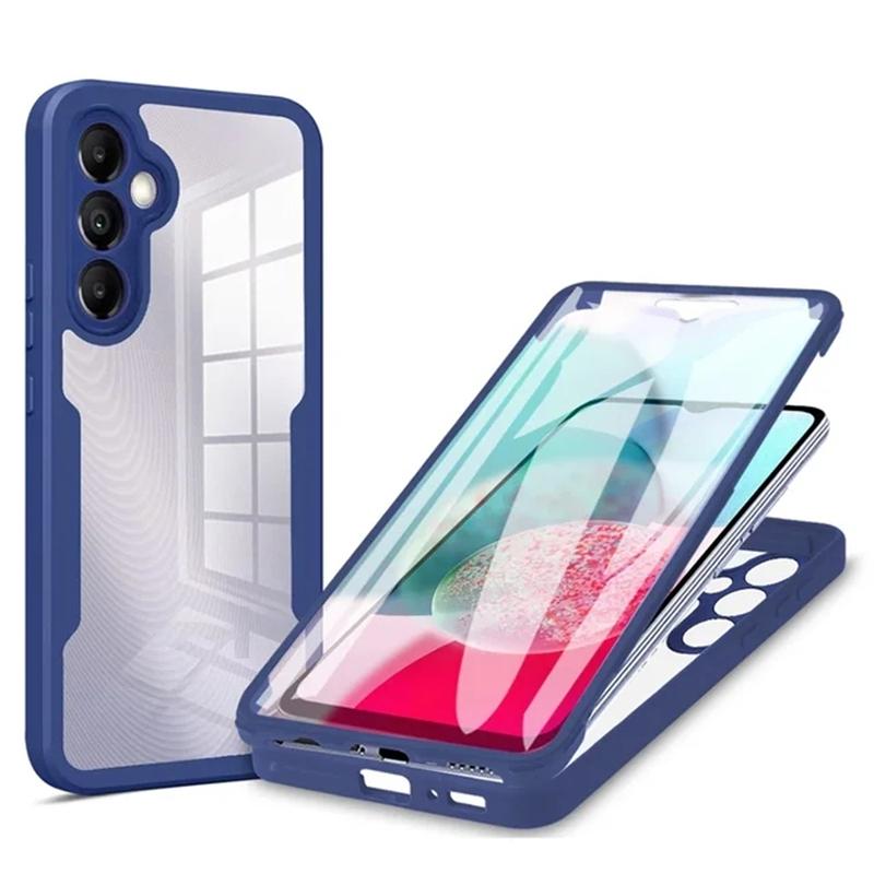 Candy Color Frame 360 ​​Doppelhülle für Samsung Galaxy A05S A15 A25 A35 A55 A04S A14 A24 A34 A54 A33 A53 A73 5G S23 S24 Ultra Plus Weiche Vorderseite Rückseite