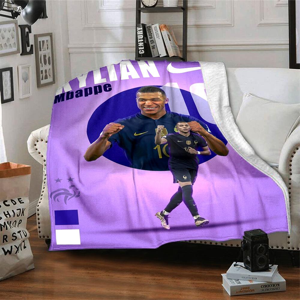 Star Player Kylian Mbappé Blanket Soft Warm Cozy Great for Livingroom Chair Bedding Four Seasons Multipurpose Stylish Decor
