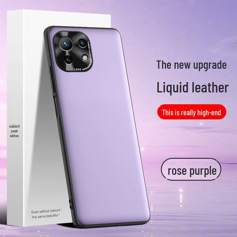 Xiaomi 11 Youth Edition Liquid Leather Phone Case for Anti-Fall Protection - Single Piece Shipping Available