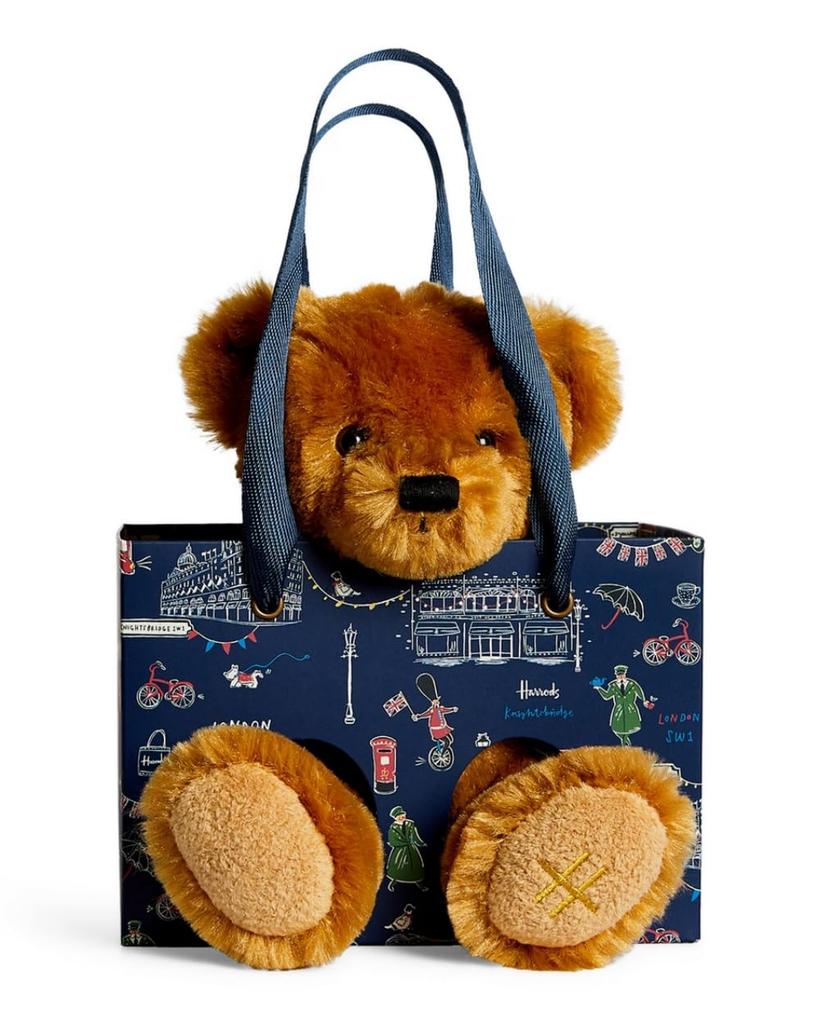 Harrods Teddybär Plüschtier in Geschenktasche (blau) [Gebraucht]