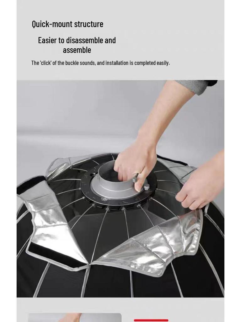 All-Metal Quick Release Deep Parabolic Softbox with Bowens Mount - 70cm, 90cm, 120cm for Live Streaming