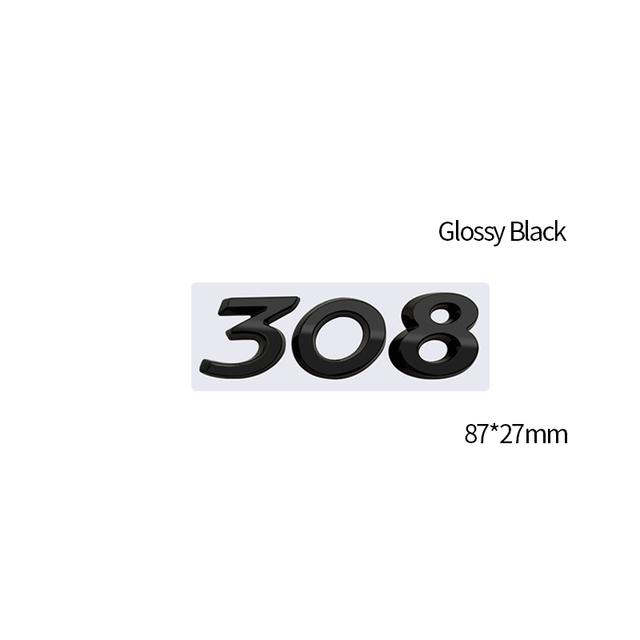 Glossy Black Car Emblem Metal Decorative Strips Badge Logo Body Decals Sticker For Peugeot 107 206 207 208 301 307 308 407 508