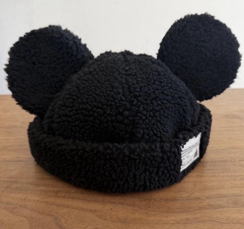 Tokyo Disney Resort limited Ears Mickey Fluffy boa Cap Hat japan Black