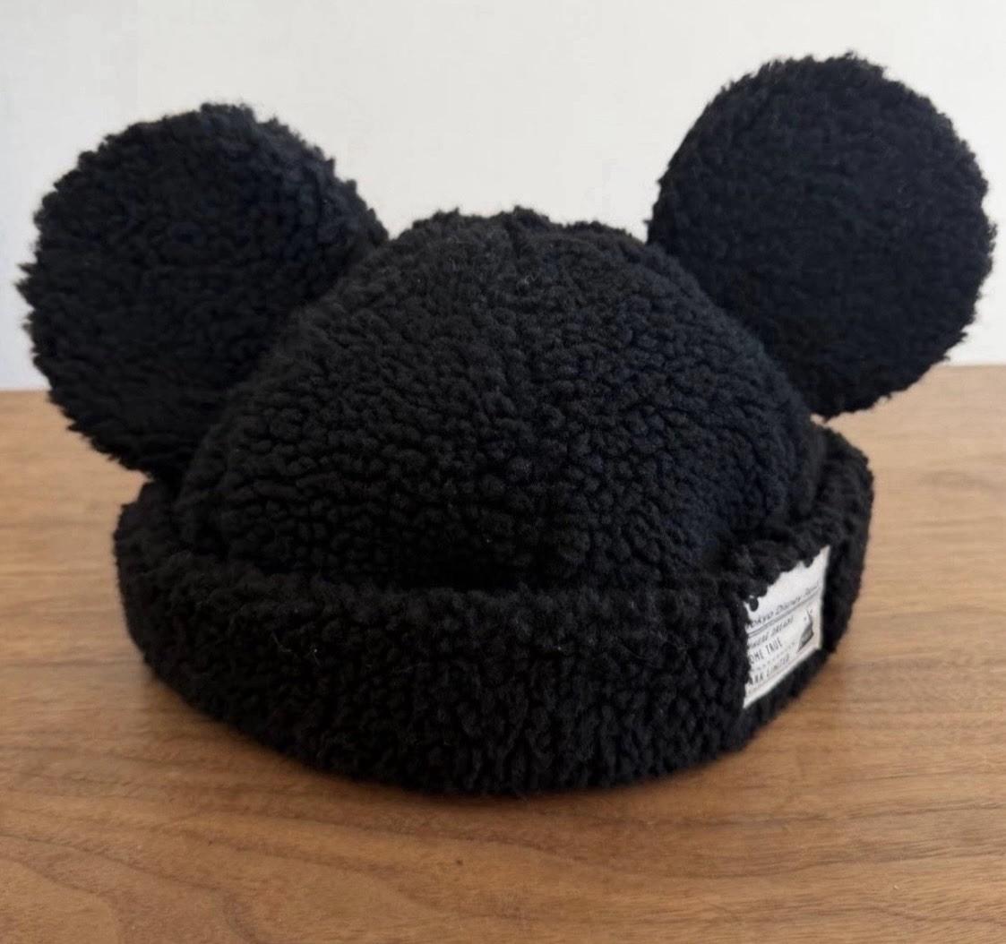 Tokyo Disney Resort limited Ears Mickey Fluffy boa Cap Hat japan Black