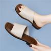 Comfortable Roman Style Super Soft Cowhide Cool Slippers Women's Summer Wear Beige Soft Sole Simple Slippers Non-slip Shoes