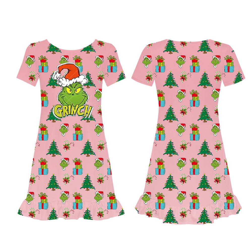 Children's Grinch Green Hair Christmas Jumpsuit Costume