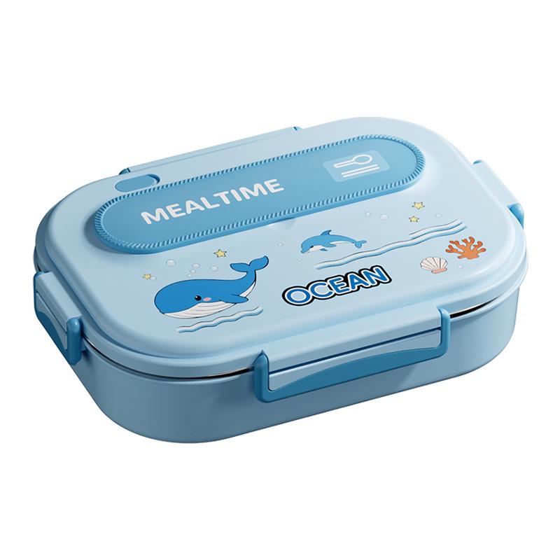 304 Stainless Steel Portable Insulated Lunch Box with Compartmented Lid, Large Capacity Bento Box for Students.