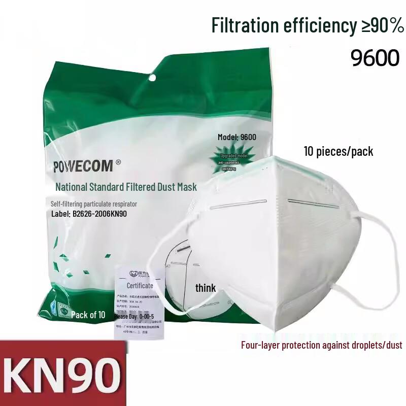 Miàojiāyí KN95 Disposable Dust Masks, 100 Count, Ear-loop