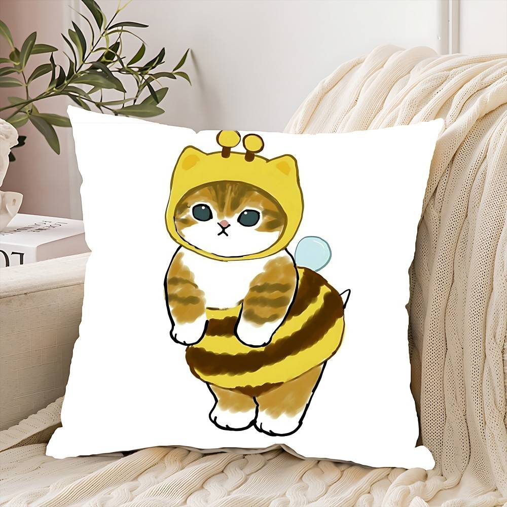 Hand Drawn Cute Cat Pillow Case Elegant Couple Home Living Room Bedroom Decorative Rectangle Pillowcase Sofa Cushion Cover