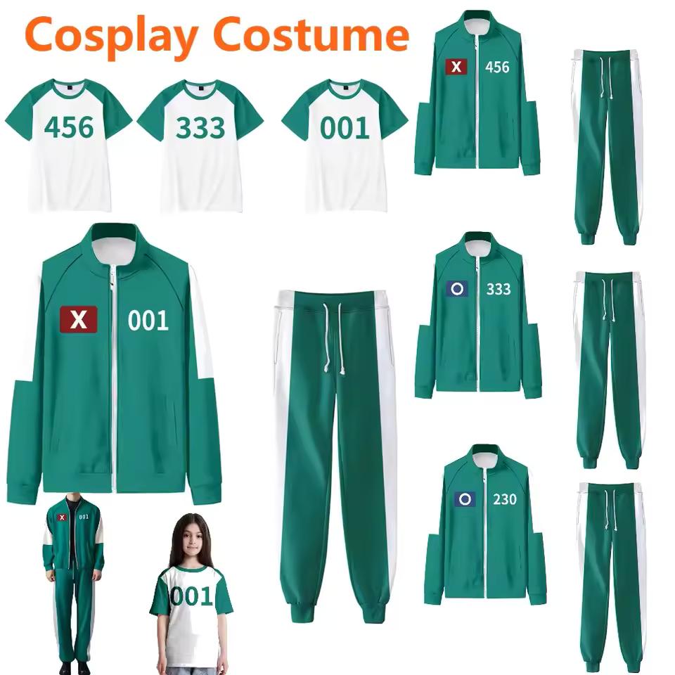 3ks/sada Dětský Unisex Filmový Herní Potisk Dlouhý Rukáv Zipová Bunda Kabát Kalhoty Set Oblečení Chlapci Dívky Halloween Cosplay Kostým
