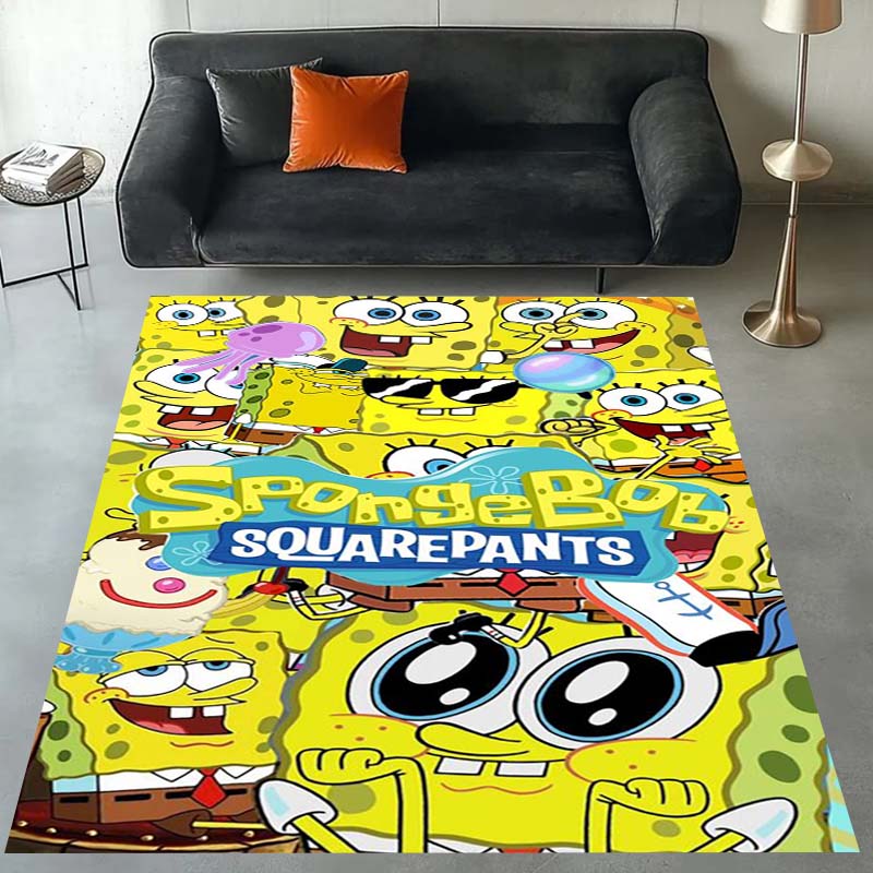 3D S-SpongeBob Patrick Star Cartoon Carpet Rug for Playroom Bedroom Living Room Sofa Home Decor,kids Area Rug Non-slip Floor Mat
