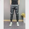 Men's Trendy Elastic PU Leather Pants - Windproof, Waterproof, Six-Pocket Casual Trousers for Autumn/Winter