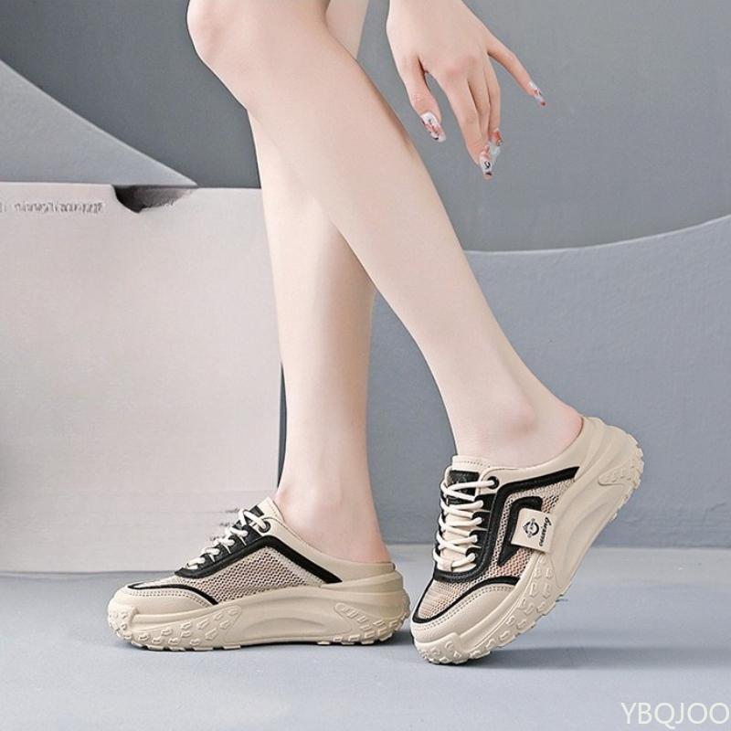 Fashion Casual half slipper women's shoes for summer wear one foot lazy shoes new versatile comfortable mesh sandals