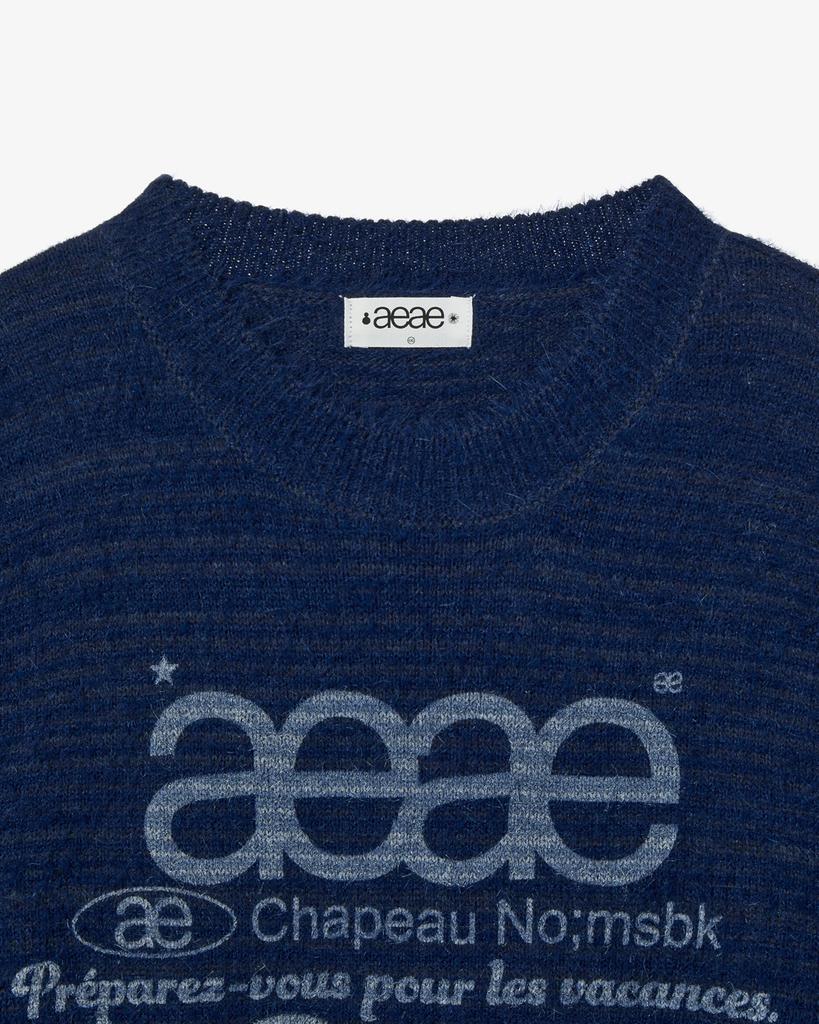 Eiieii Web Logo Knit Pullover [Blue]