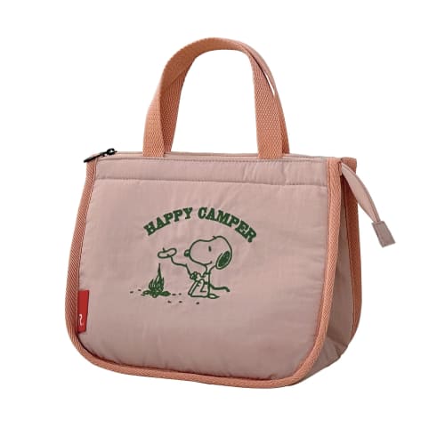 Rootote 8605 SNOOPY Peanuts-9B (03 H-CAMPER Pink) - Insulated Lunch Tote Bag, IP Thermo-K Deli