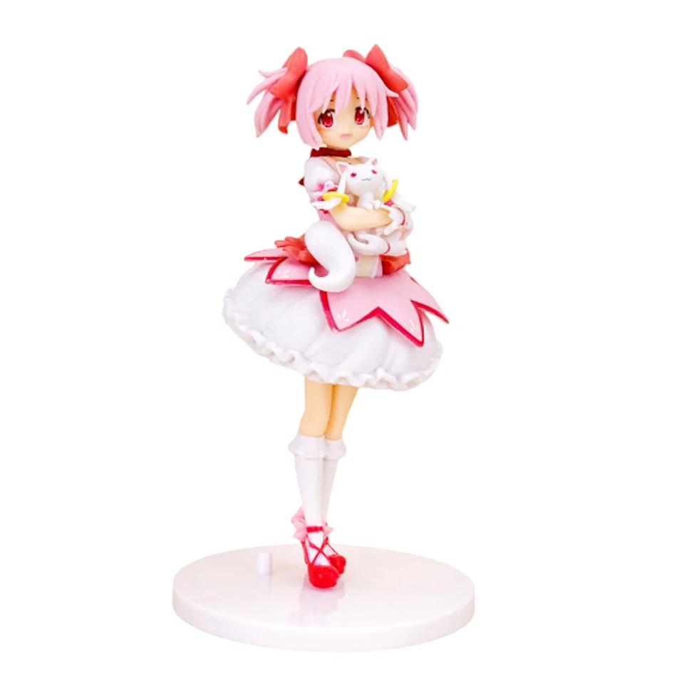 Anime Kaname Madoka Figure 17cm Standing Pose Kyuubey Kawaii Model Desktop Ornaments Collection Child Toy Gift