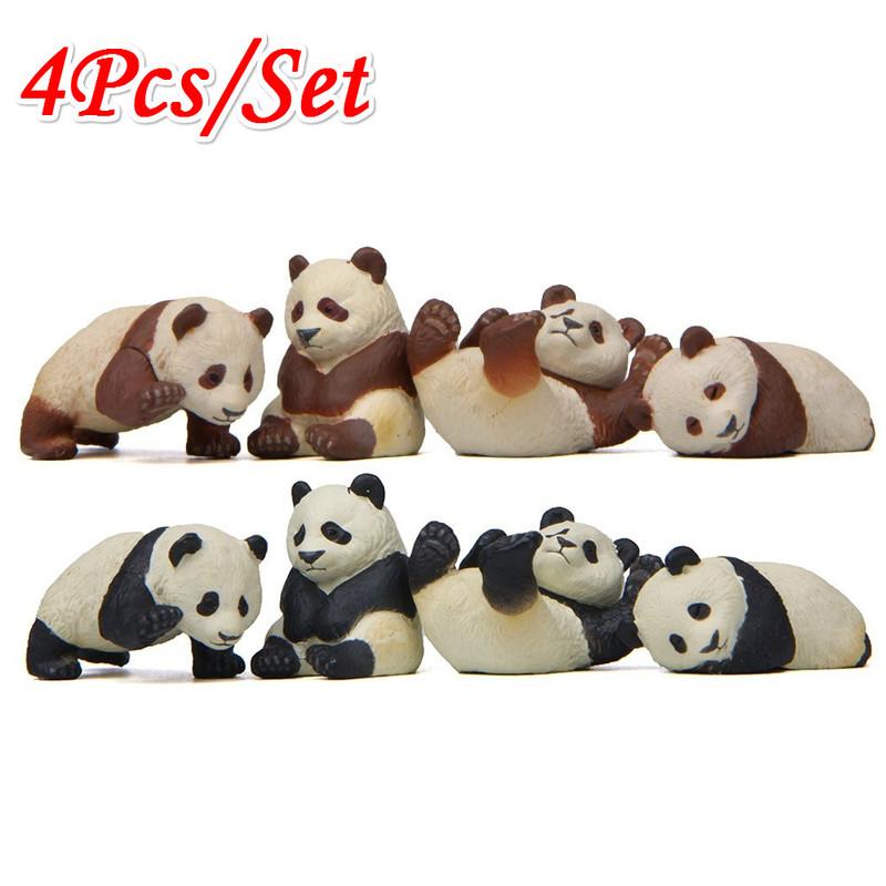 Xiaomi 4Pcs/Set Cartoon Mini Animal Panda Micro Landscape Figurine Decor Resin Ornament Garden Miniature