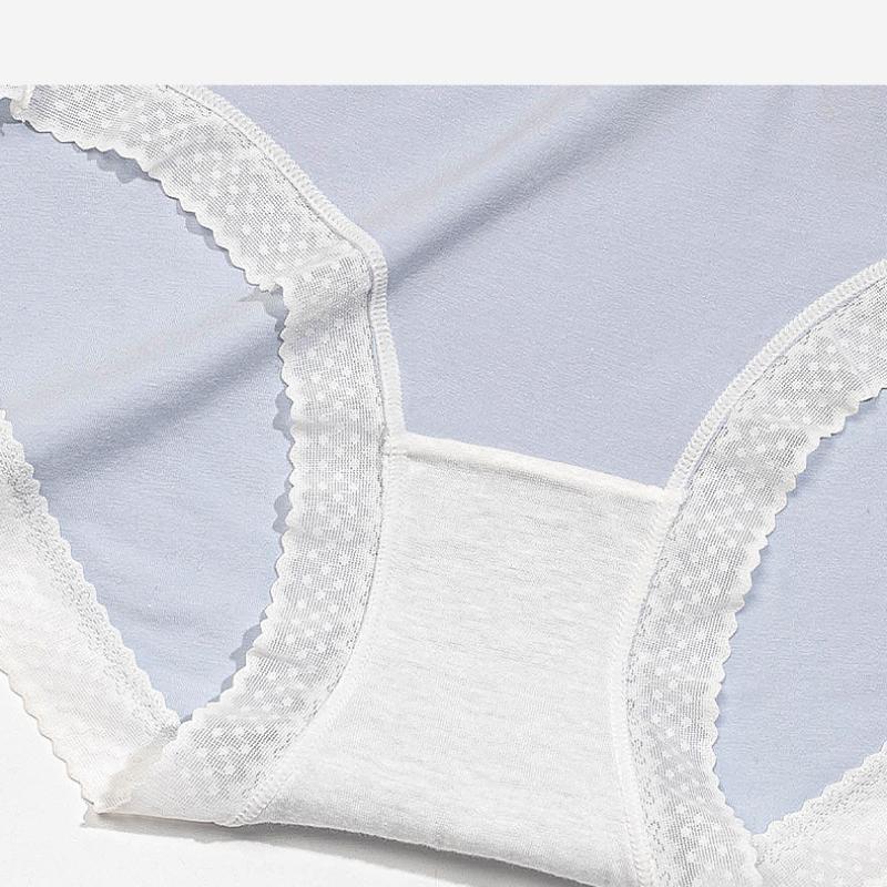 Chiloți dantela pentru femei, întrepicior antibacterian din bumbac, dorință pură, mărime mare, vară talie medie, tricot fată tânără, stil sexy subțire.