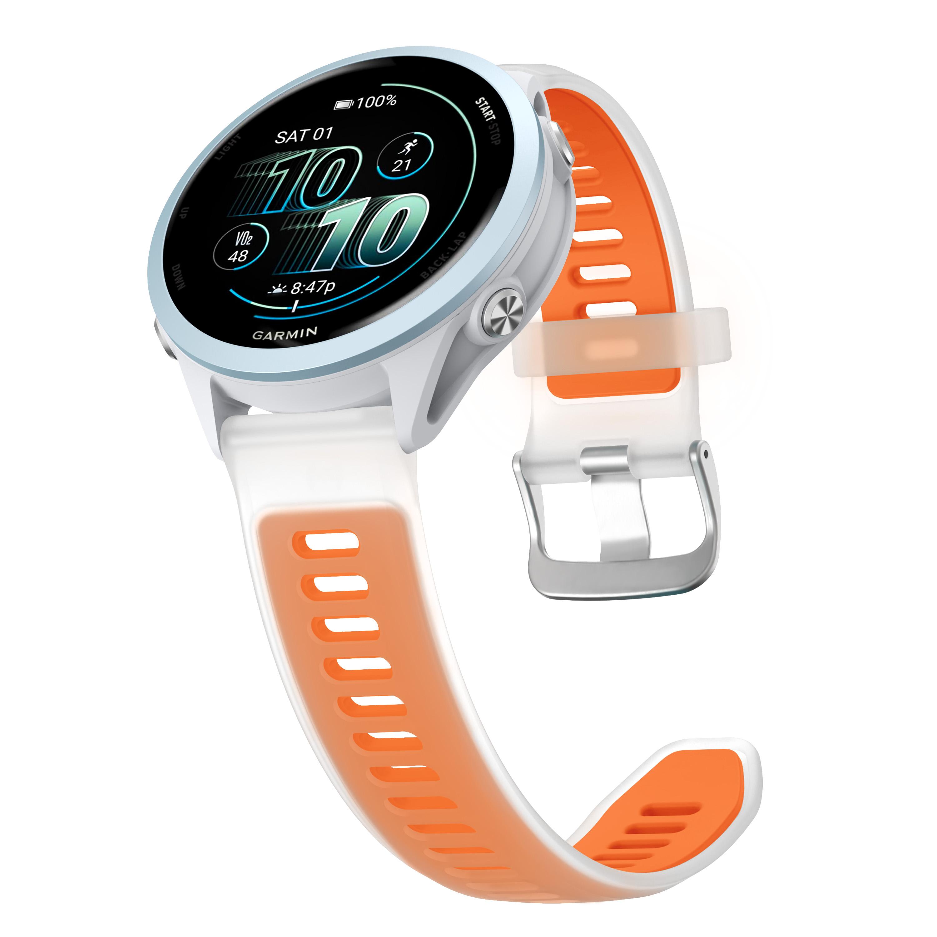 

18мм 20мм 22мм Напівпрозорий двоколірний силіконовий ремінець для Garmin Forerunner 570 265 255 165 265S Vivoactive 6 5 4 4S Venu 3S 3 Ремінець 18mm помаранчевий