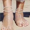 eBay European and American New Hot-selling Fashion Simple Double-layer, Beach Anklet Pearl Foot Ring Two-piece Set