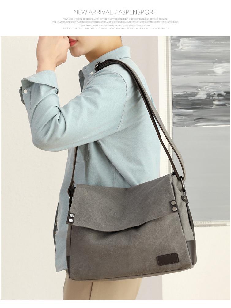Men's Large Capacity Lightweight Canvas Crossbody Bag