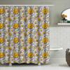 Sunflower Shower Curtainfloral Print Bathroom Decor, Waterproof Polyester Fabric For Home Use, Yellow Flowers Design Size Custom