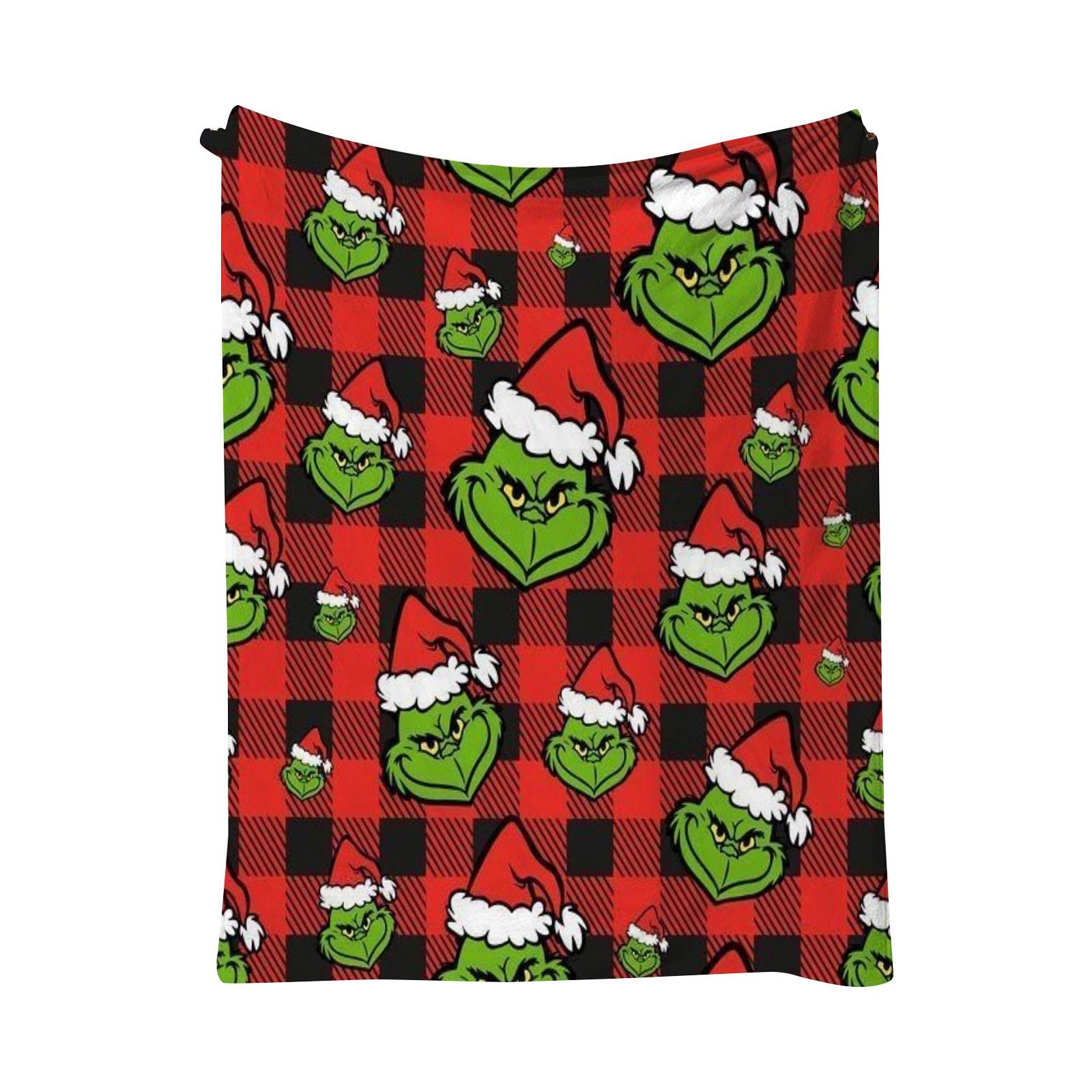 

Рождественское зеленое одеяло, фланелевое покрывало, одеяло с рисунком из мультфильма One Size