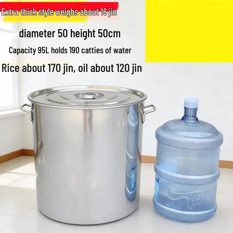 

Commercial Stainless Steel Storage Bucket with Lid