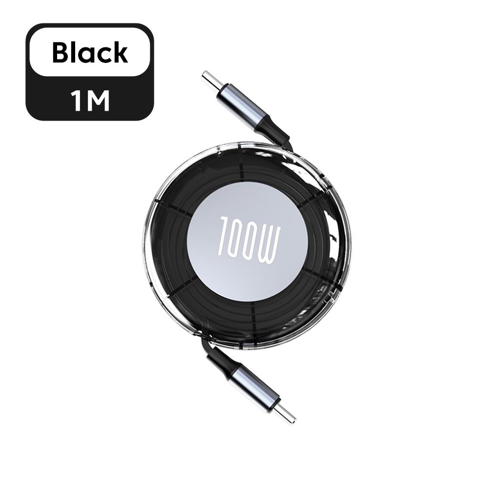 

PD 240W Retractable USB Type C to USB-C Fast Charging Data Cable For iPhone Samsung Huawei Xiaomi Notebook Macbook Tablet iPad чорний