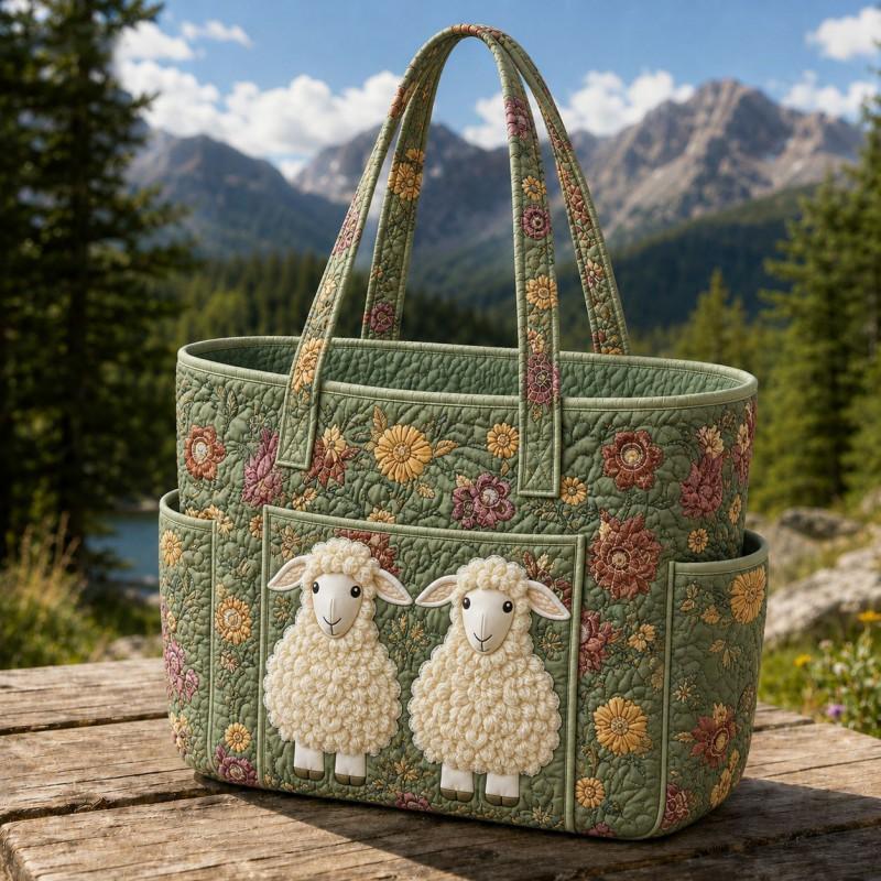 Large Capacity Tote Bag Digital Print Quilted Single Shoulder Hand Carry Casual Travel