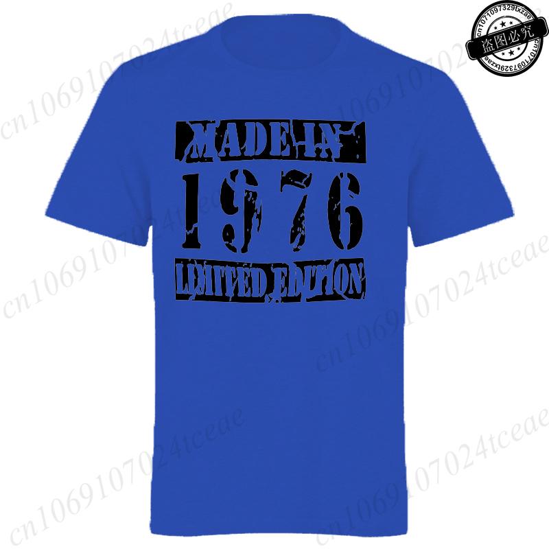 Made In 1976 Limited Mens TShirt 50th Birthday Print TShirt Casual Short Sleeve Tees Birthday Gift for 50th Party Male Shirts