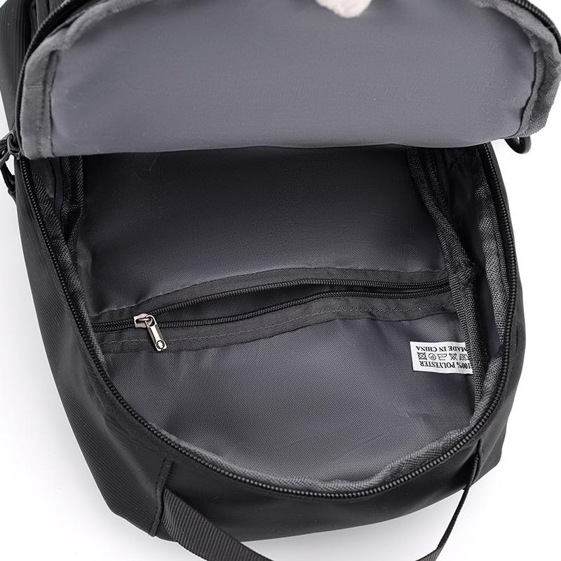 Lightweight Waterproof Nyl Crossbody Bag Men Multi-Zip Compartments Sling Chest Backpack For Daily Commute Work Travel Hiking