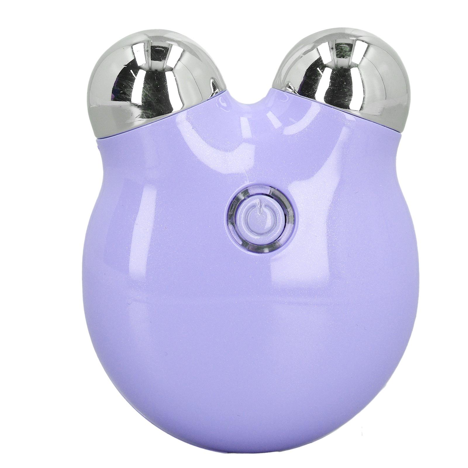 

Роликовый массажер для лица, подтягивающий кожу, косметический массажный ролик с двойными шариками фиолетовый