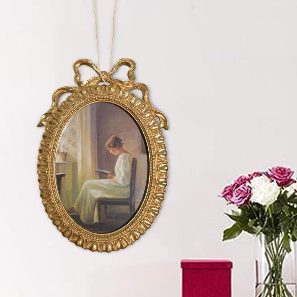 10x9 Inch Oval Photo Frame, Elegant Home Wall Decor, European Vintage