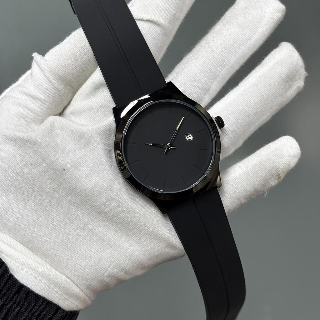 New Stylish Elegant Unisex Quartz Watch Stainless Steel Alloy Dial Silicone Magnetic Strap 3Atm Waterproof Sport Watch